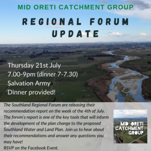 Mid Oreti Catchment Group's Regional Forum Update