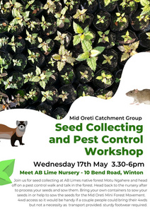 Mid Oreti Native Seed Collecting & Pest Control Workshop event