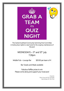 QUIZ's - Fundraiser for CSC Swimming Pool